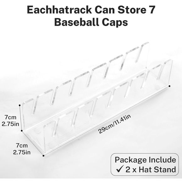 2 pack hat stand for baseball cap acrylic display - Picture 2 of 5